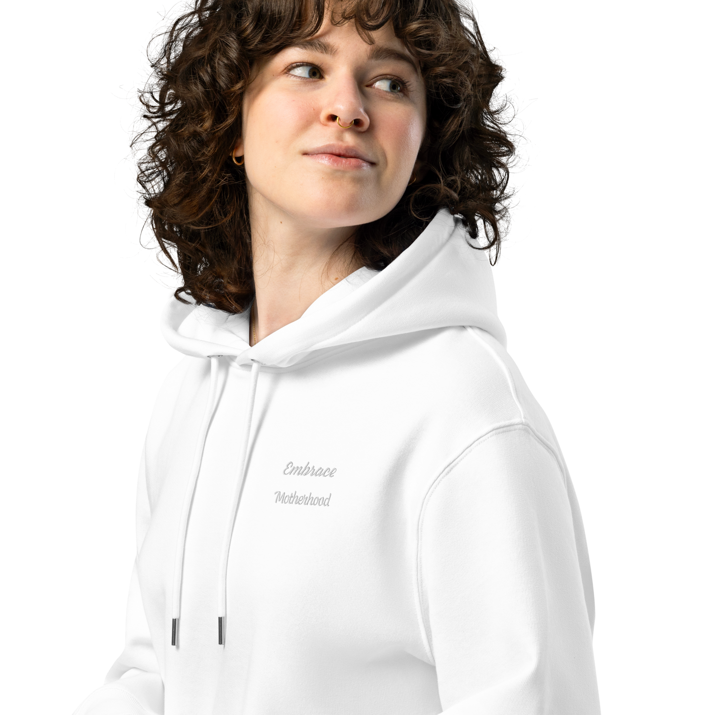 Unisex Motivational and Minimalist Eco Hoodie White