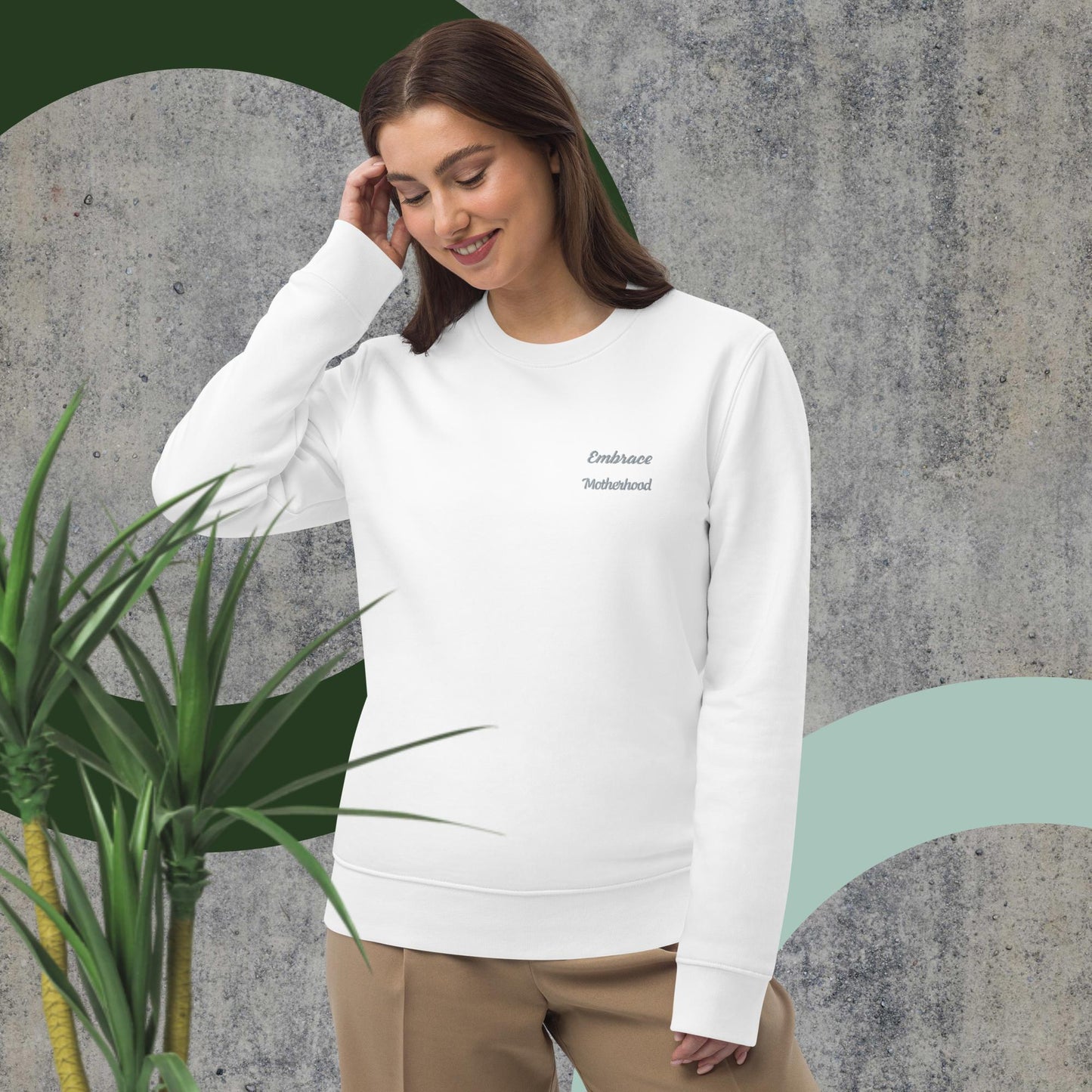 Organic Cotton Sustainable White Sweatshirt Motivational Minimalist