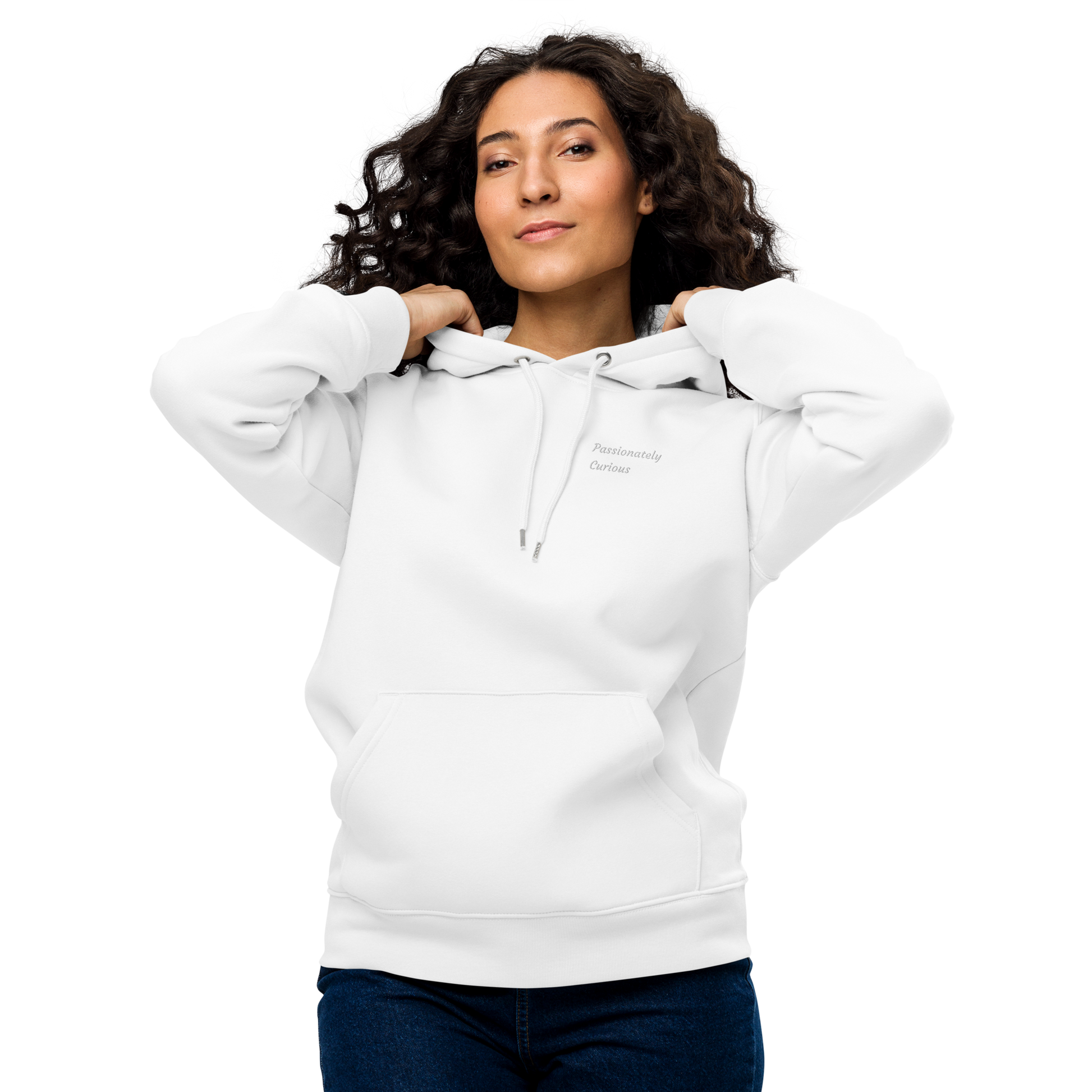 Unisex Motivational and Minimalist Eco Hoodie White