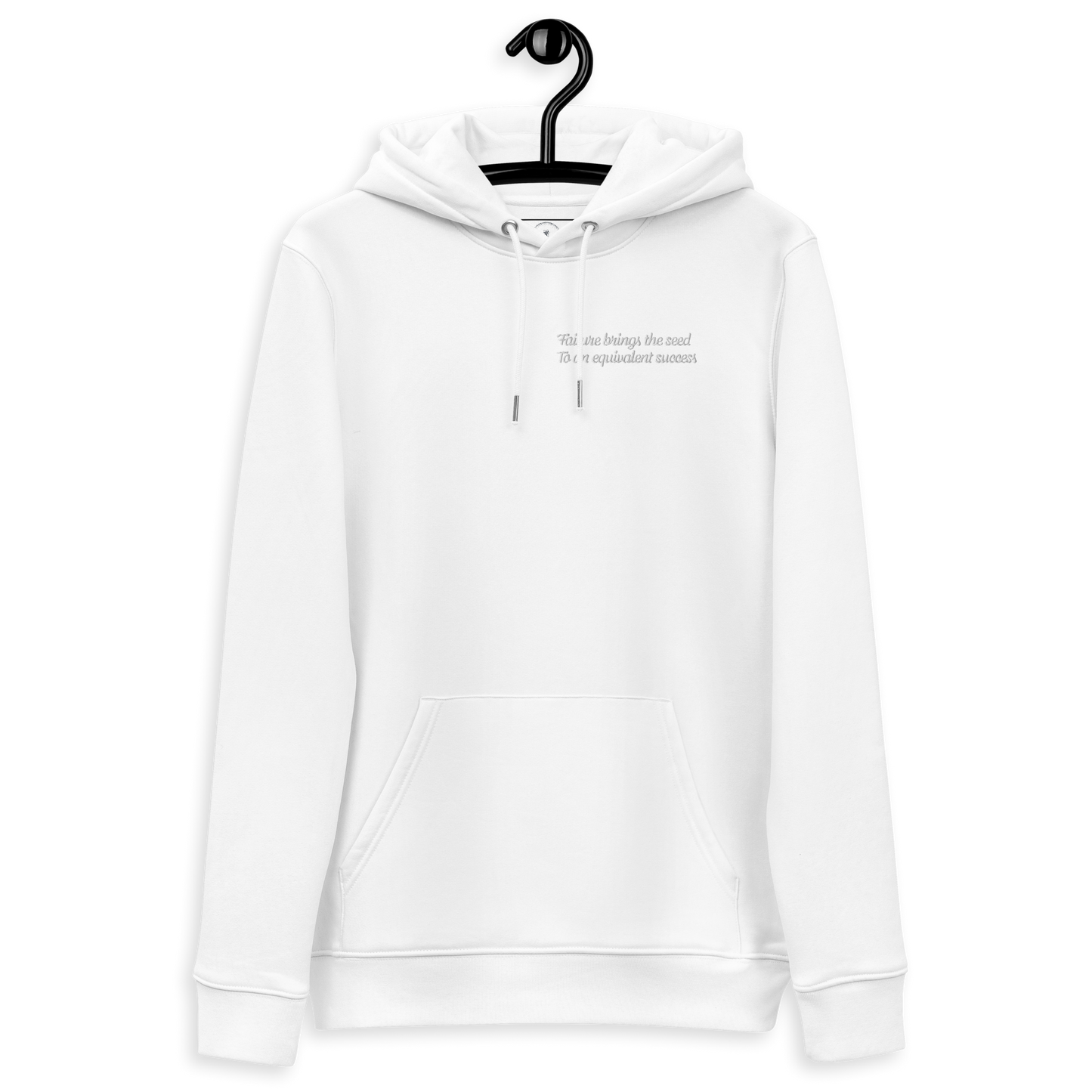 Unisex Motivational and Minimalist Eco Hoodie White