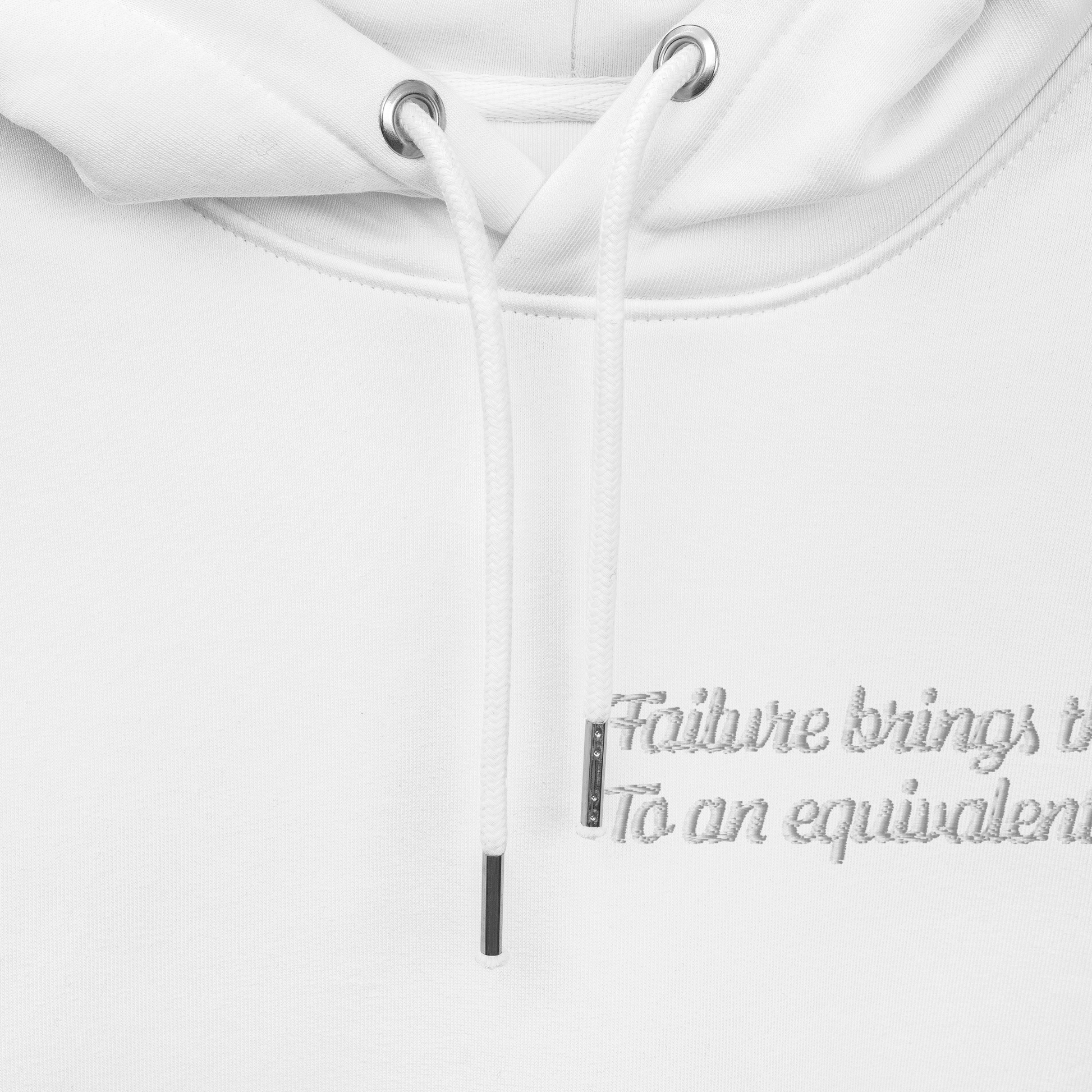 Unisex Motivational and Minimalist Eco Hoodie White