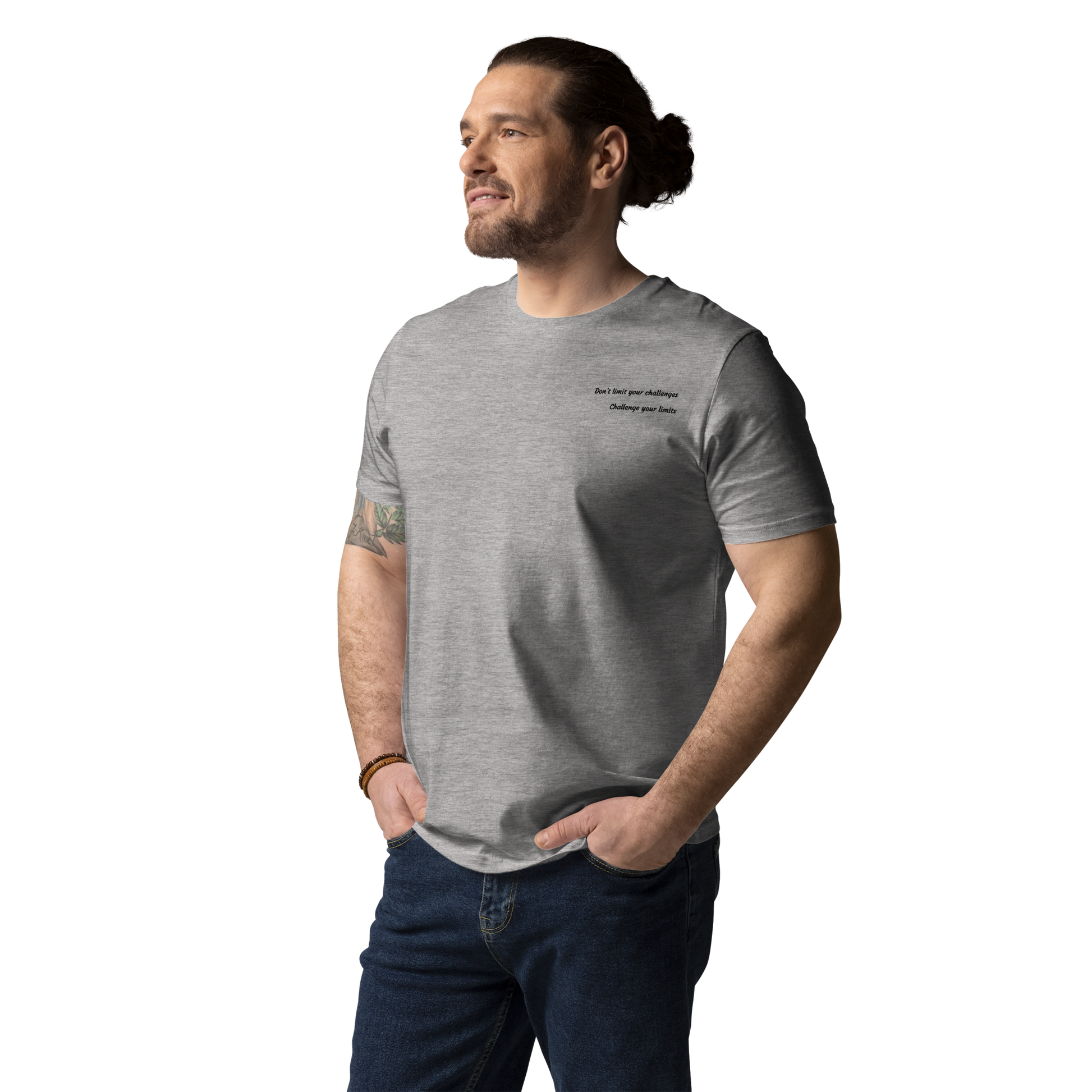 Grey Organic Cotton T-Shirt Motivational Minimalist