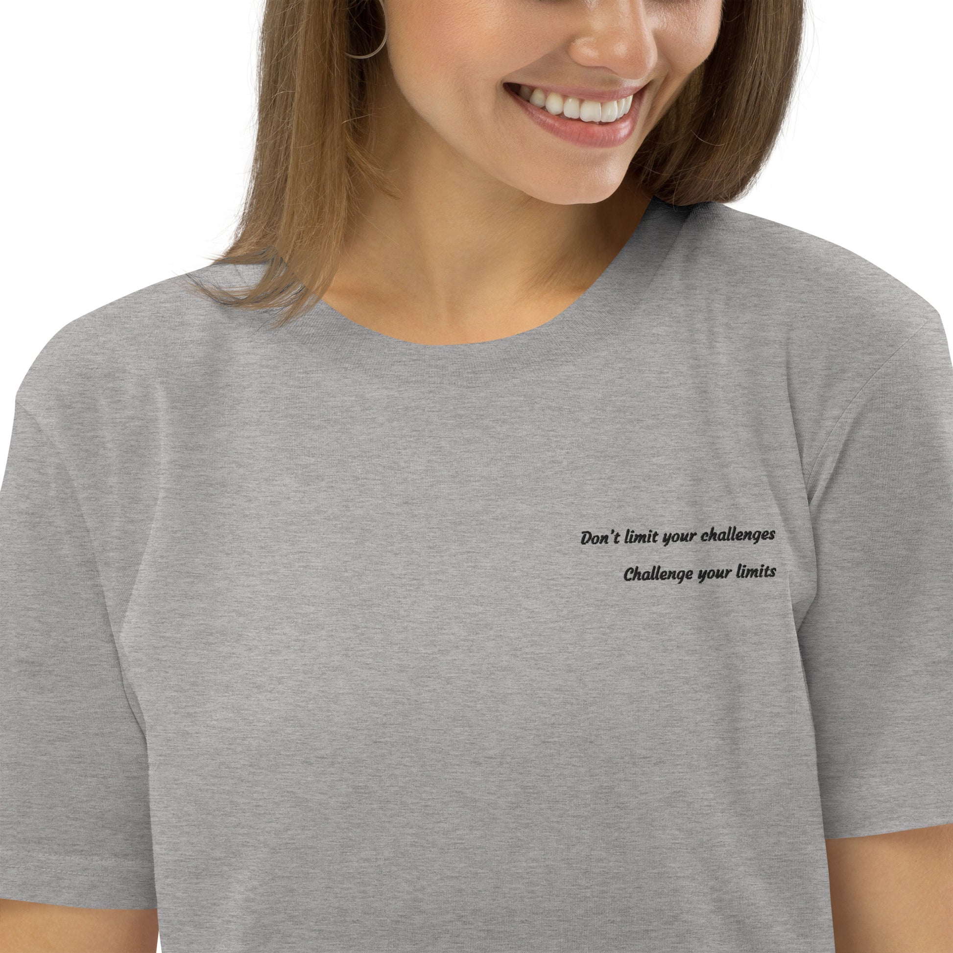 Grey Organic Cotton T-Shirt Motivational Minimalist