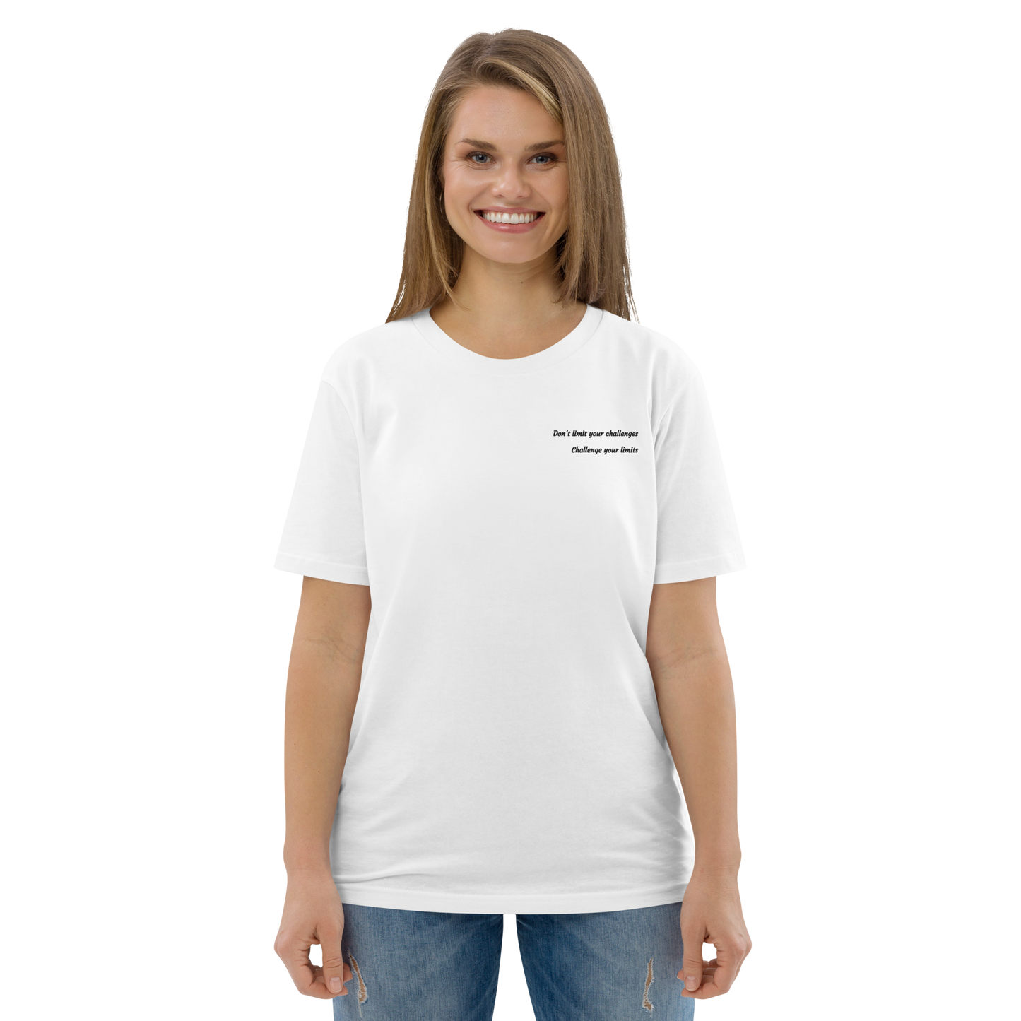 White Organic Cotton T-Shirt Motivational Minimalist