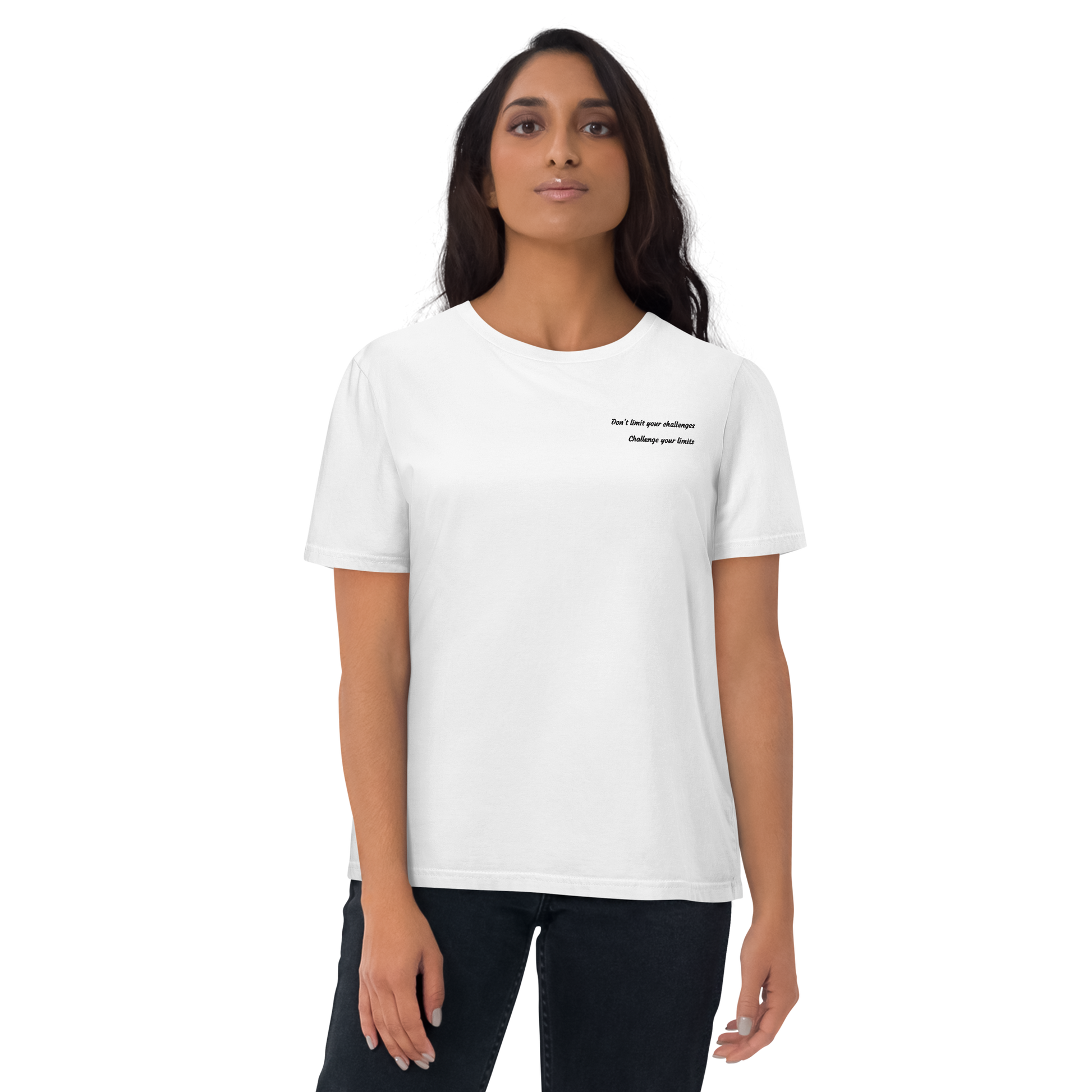 White Organic Cotton T-Shirt Motivational Minimalist