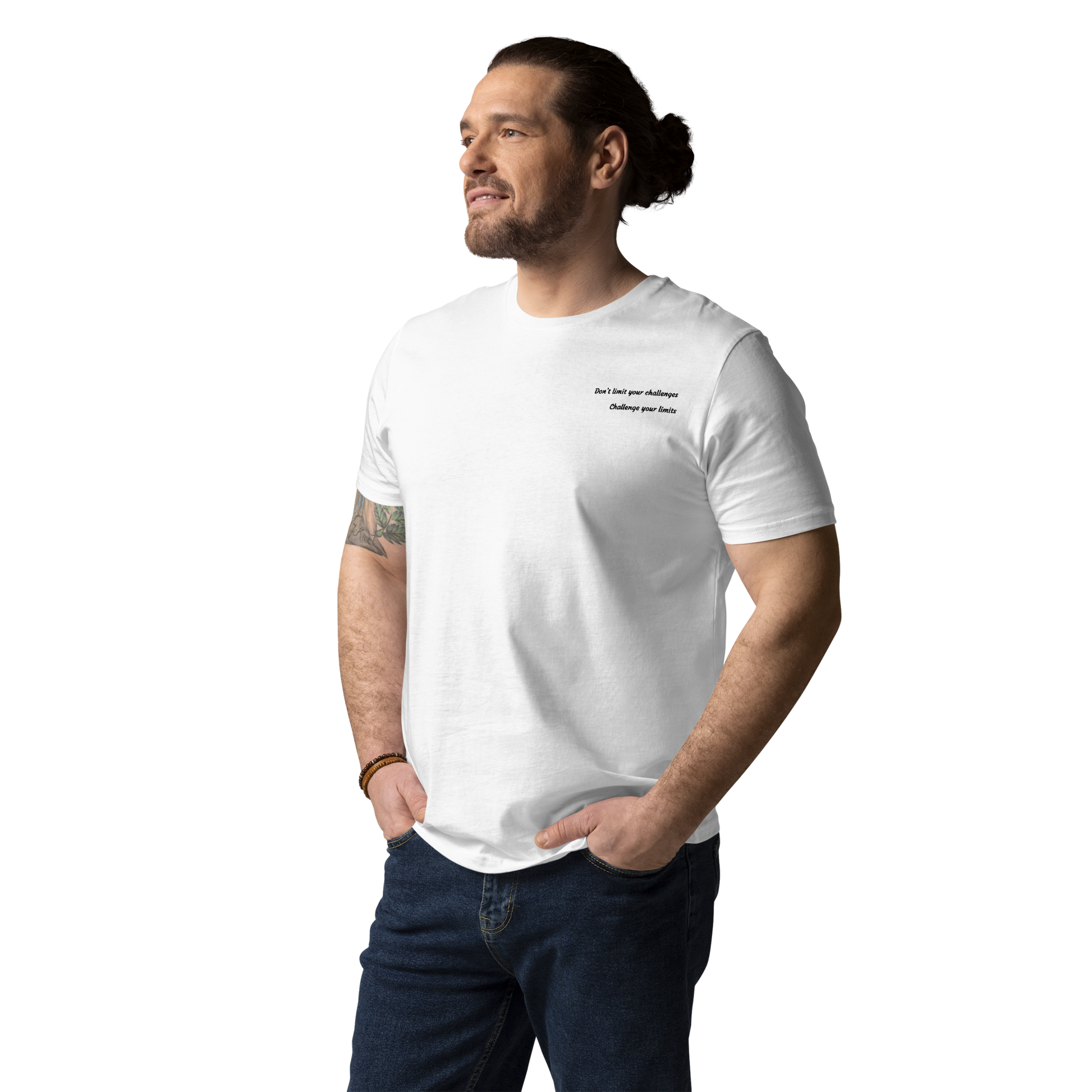 White Organic Cotton T-Shirt Motivational Minimalist