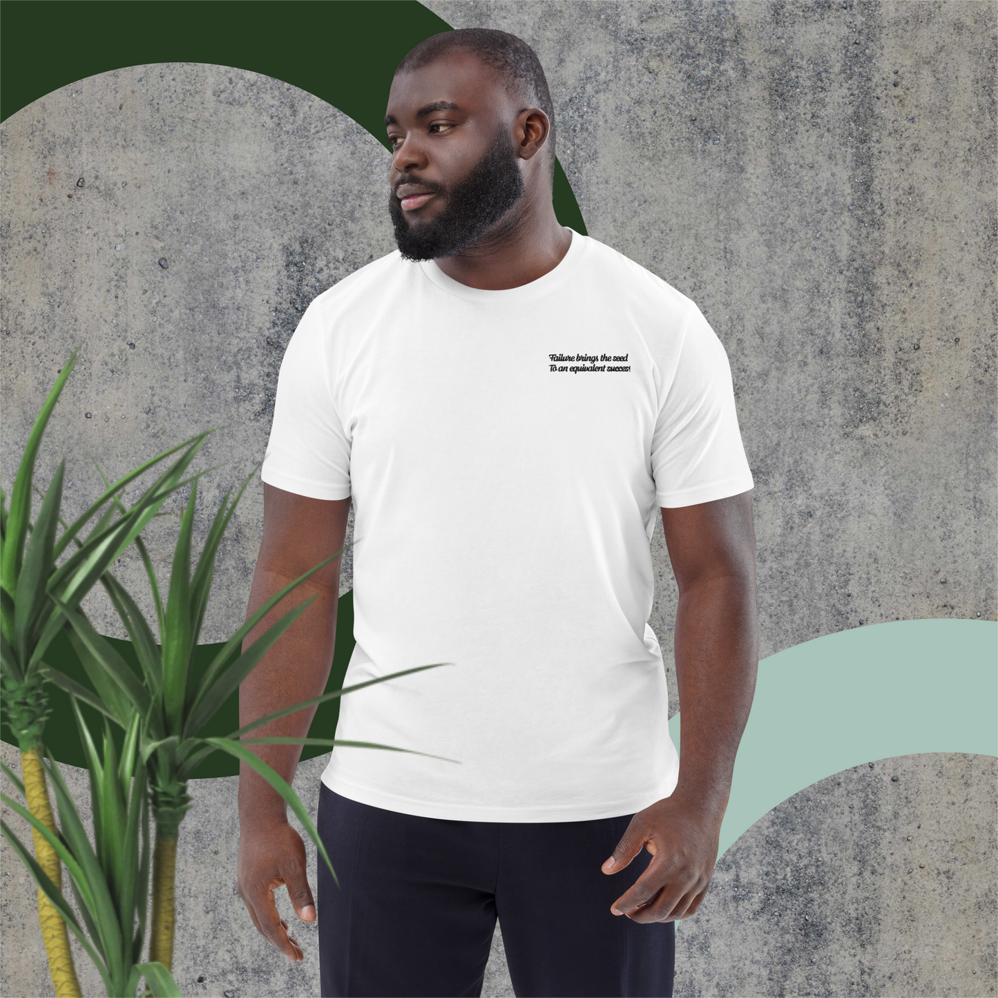 White Organic Cotton T-Shirt Motivational Minimalist